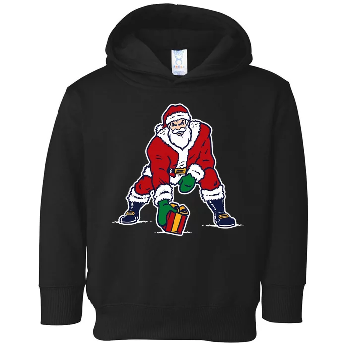 Santa Football Spike Present Toddler Hoodie