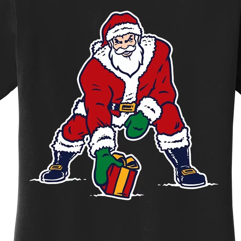 Santa Football Spike Present Women's T-Shirt