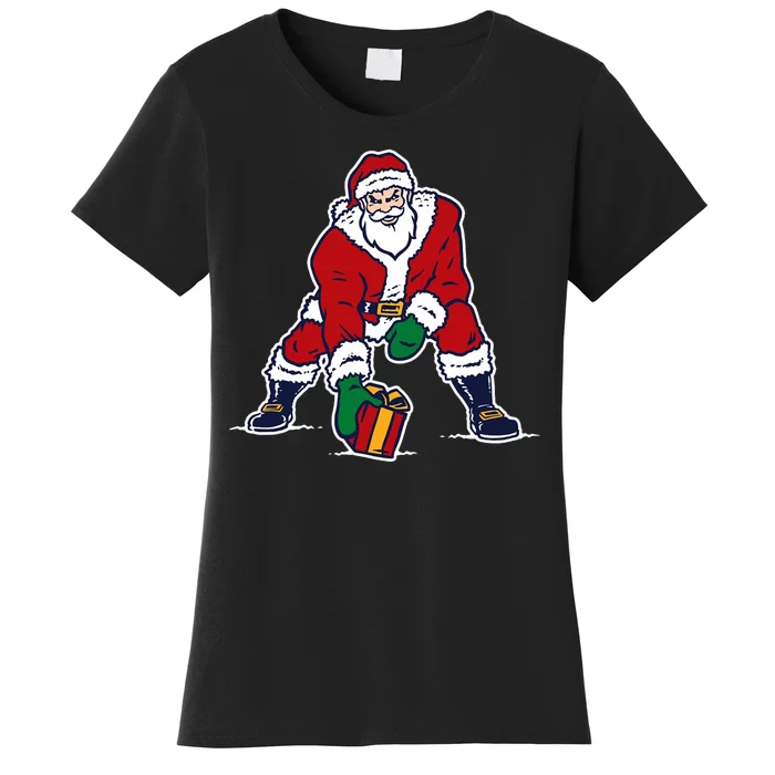 Santa Football Spike Present Women's T-Shirt