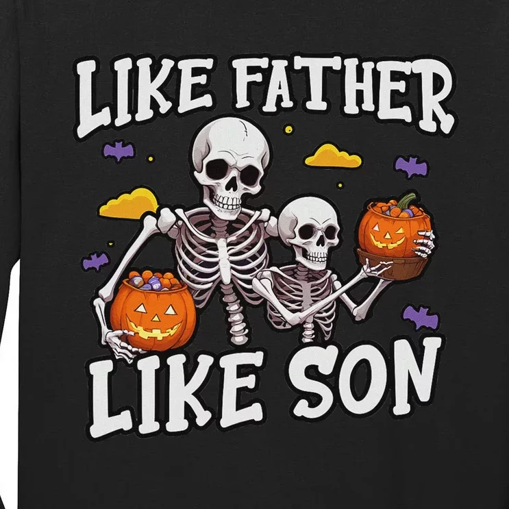 Skeleton Father Son Matching Halloween Costume Tall Long Sleeve T-Shirt