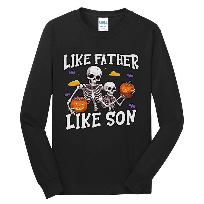 Skeleton Father Son Matching Halloween Costume Tall Long Sleeve T-Shirt