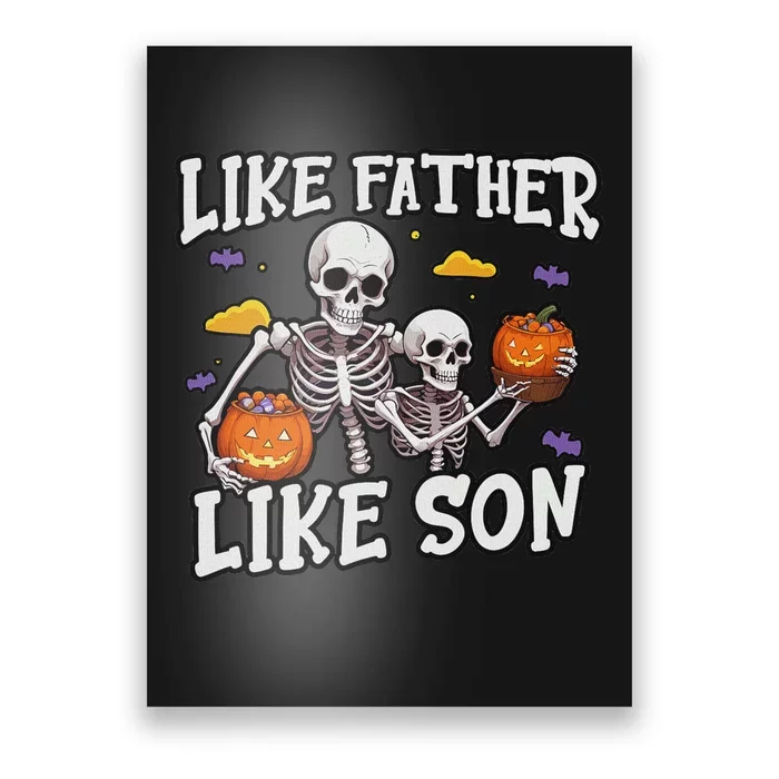 Skeleton Father Son Matching Halloween Costume Poster