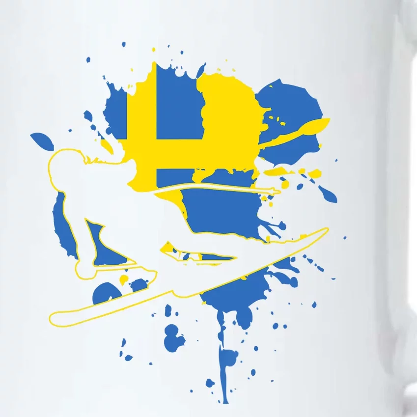 Sweden Flag Skier Swedish Alpine Skiing Black Color Changing Mug