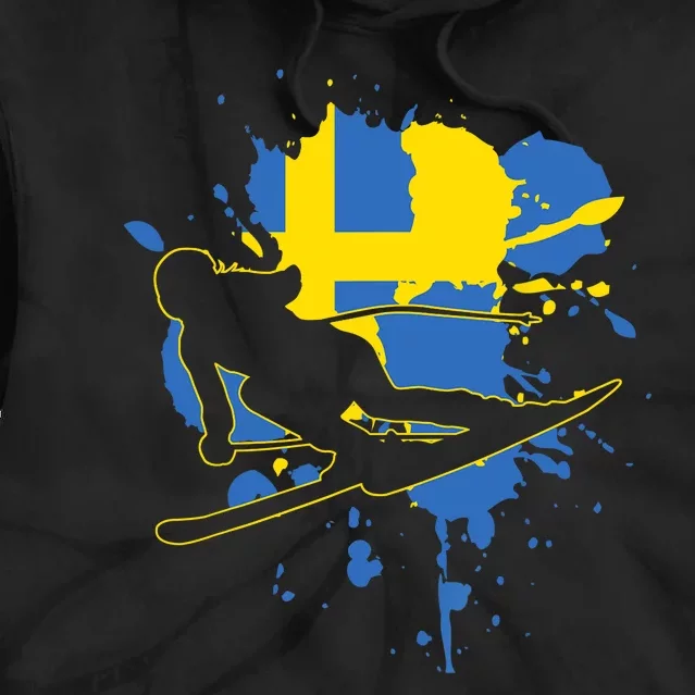 Sweden Flag Skier Swedish Alpine Skiing Tie Dye Hoodie