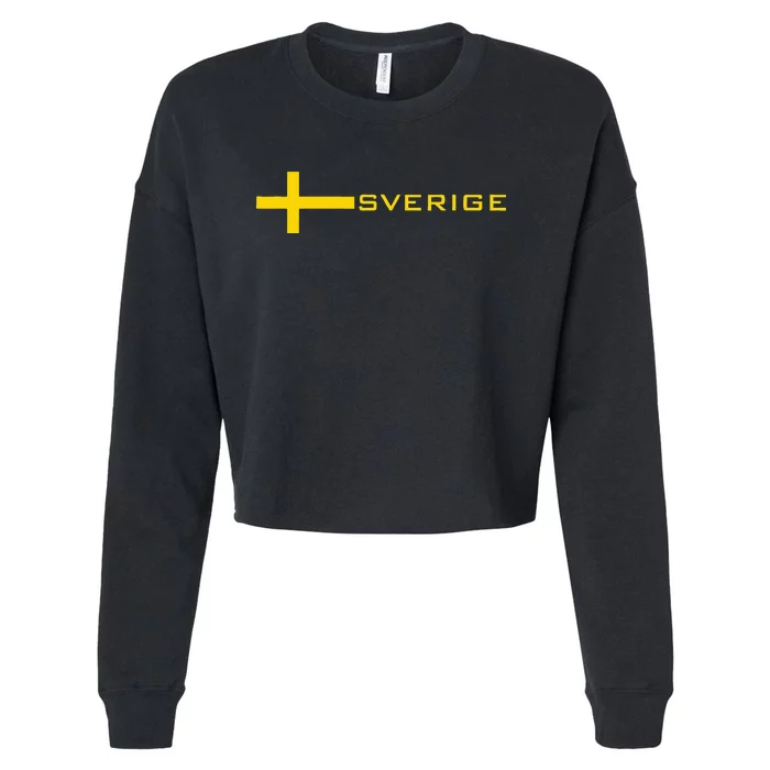 SWEDEN FLAG SWEDISH SOCCER FOOTBALL JERSEY SVERIGE Cropped Pullover Crew