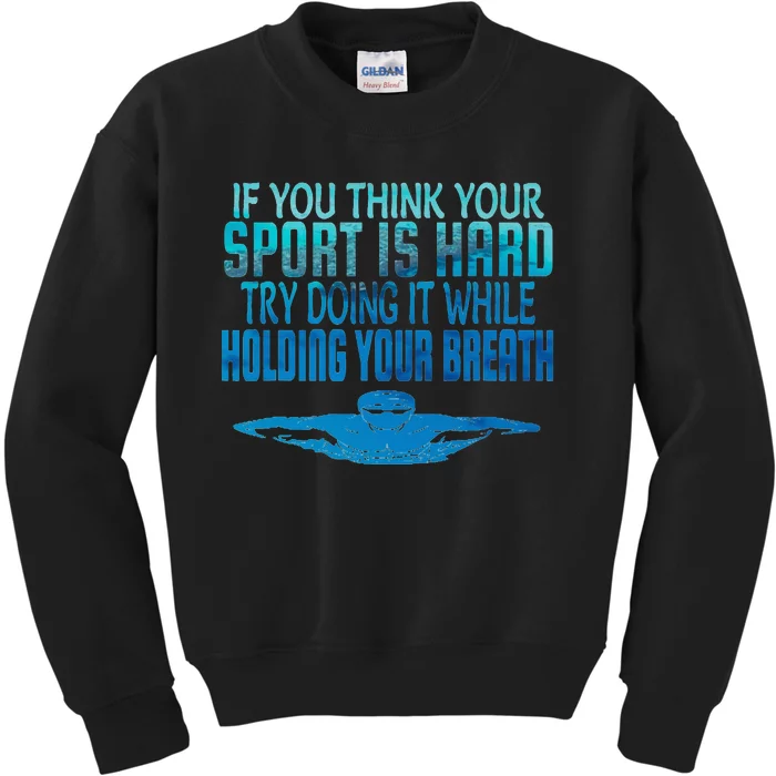 summer Funny Swimming Sport Practice Kids Sweatshirt