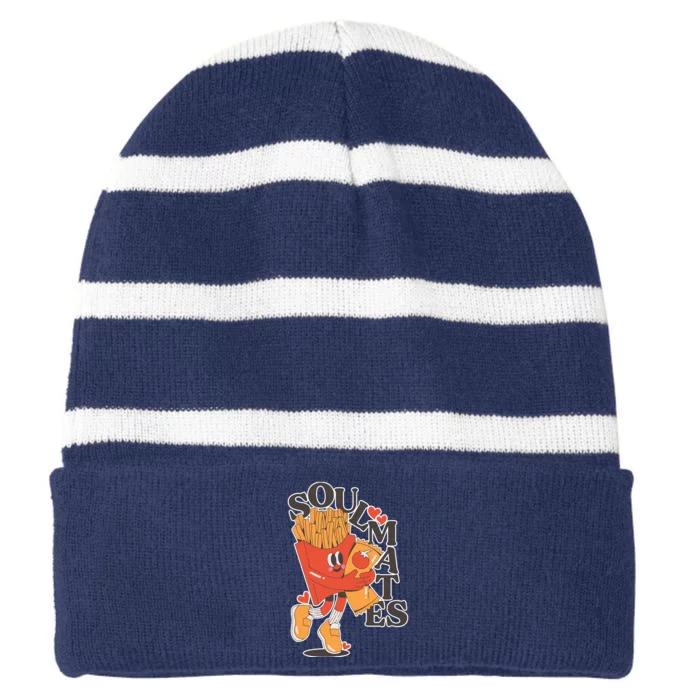 Soulmates Fries Striped Beanie with Solid Band