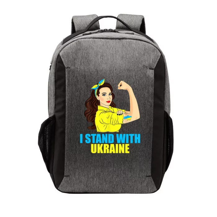 Strong Female Support Ukraine I Stand With Ukraine Vector Backpack