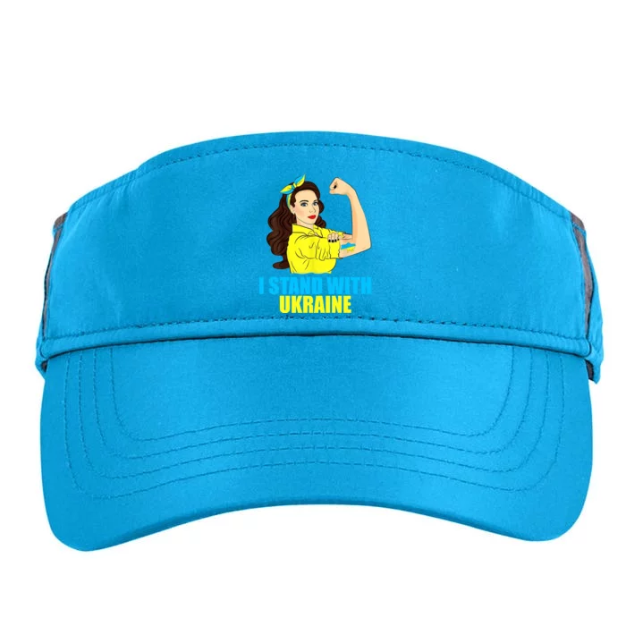 Strong Female Support Ukraine I Stand With Ukraine Adult Drive Performance Visor