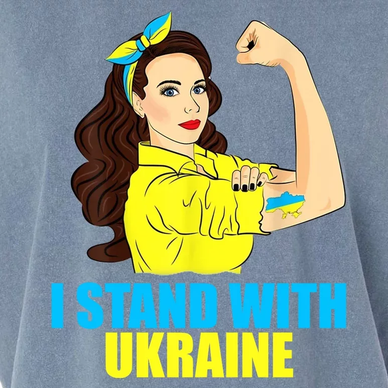 Strong Female Support Ukraine I Stand With Ukraine Garment-Dyed Women's Muscle Tee