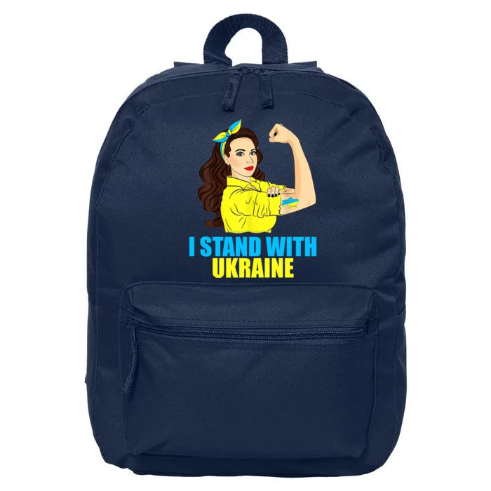 Strong Female Support Ukraine I Stand With Ukraine 16 in Basic Backpack