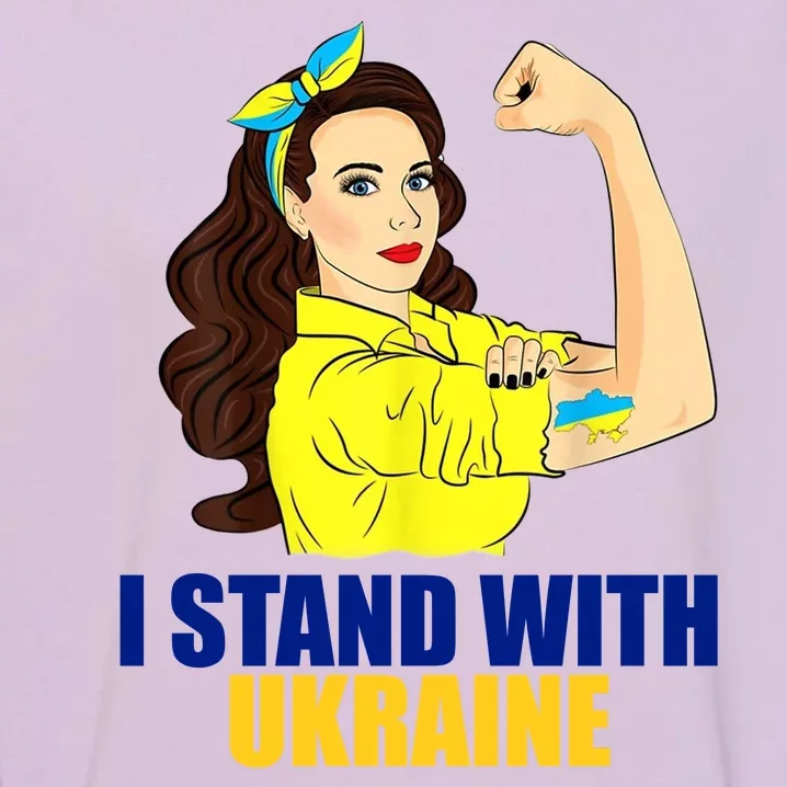 Strong Female Support Ukraine I Stand With Ukraine Garment-Dyed Sweatshirt