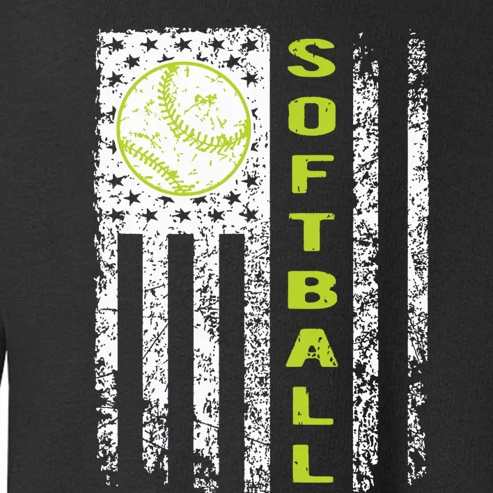 Softball Flag Softball Coach Outfit Softball Player Gift Toddler Sweatshirt