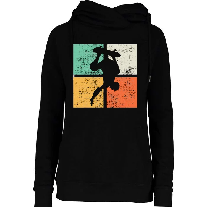 Skateboard Funny Skateboarding Gift Womens Funnel Neck Pullover Hood