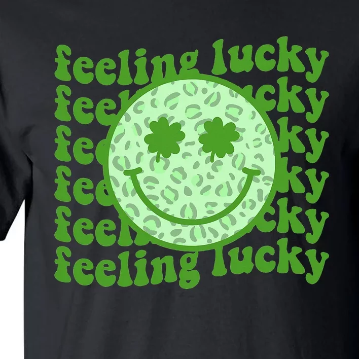 Smiling Face Shamrock Green Clover Tall T-Shirt