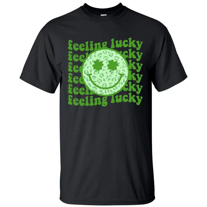 Smiling Face Shamrock Green Clover Tall T-Shirt