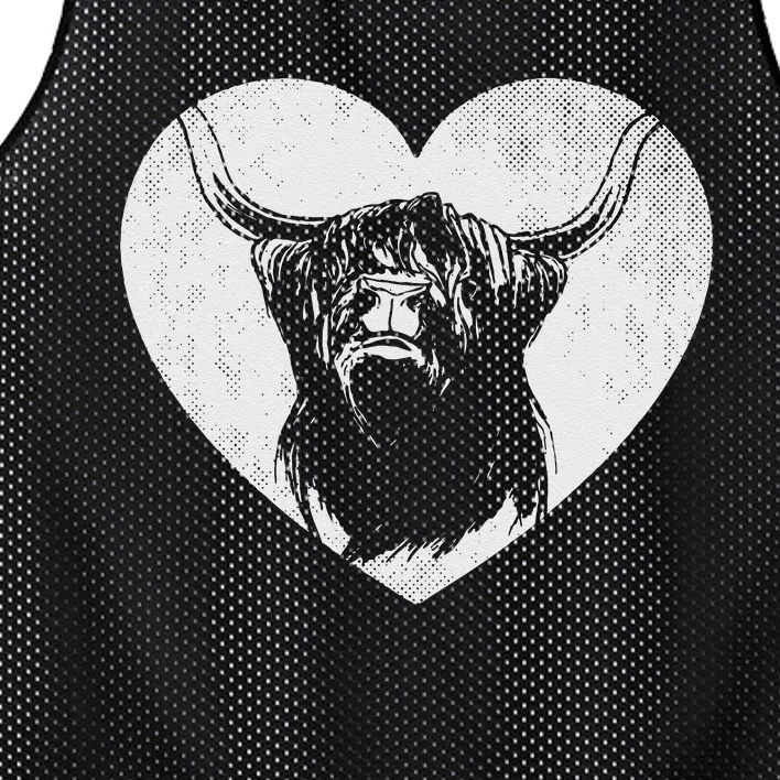 Scotland Farm Scotsman Farmer Highland Cattle Heart Ranch Mesh Reversible Basketball Jersey Tank