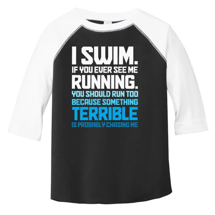 Swimming Funny Swimmer I Swim Toddler Fine Jersey T-Shirt