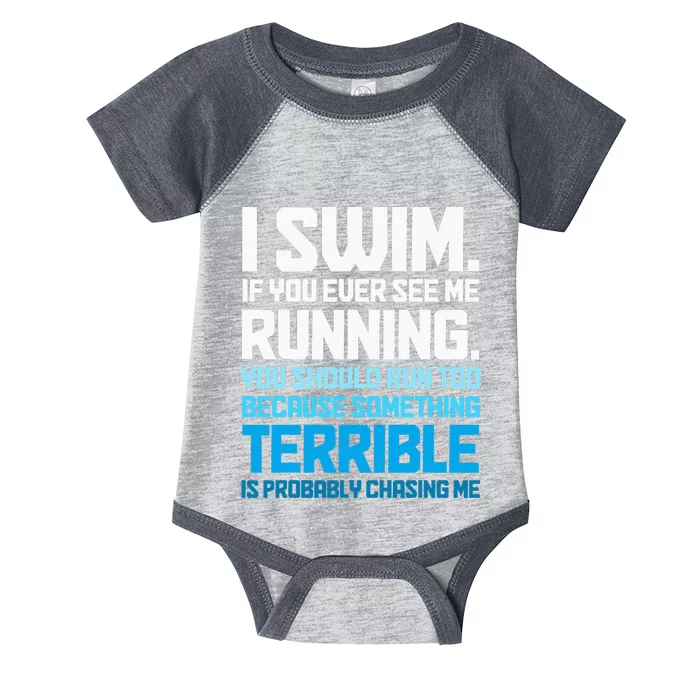 Swimming Funny Swimmer I Swim Infant Baby Jersey Bodysuit