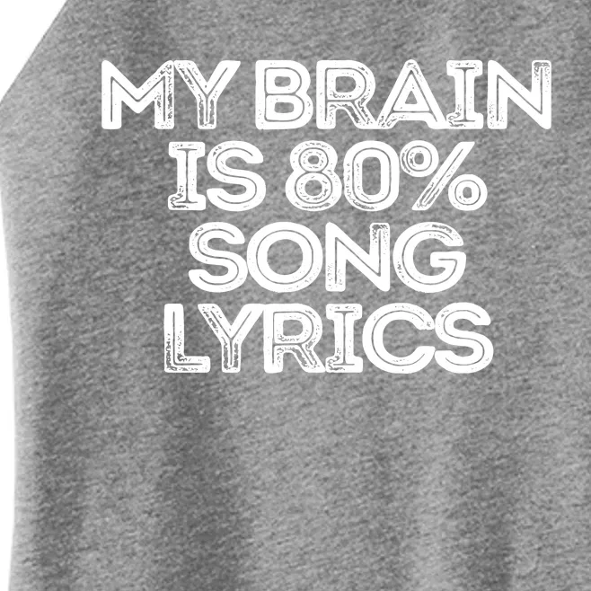 Sarcastic Funny Saying My Brain Is 80% Song Lyrics Women’s Perfect Tri Rocker Tank