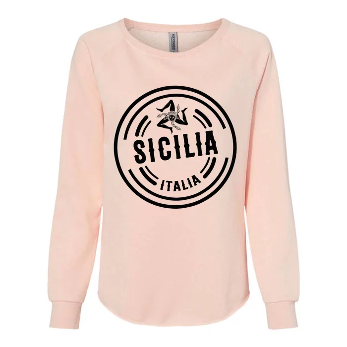 Sicilia Flag Sicily Palermo Italy Womens California Wash Sweatshirt