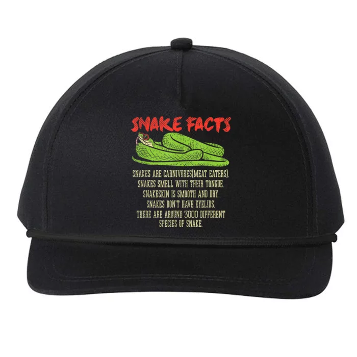 Snake Facts Snake Lover Reptile Lover Snapback Five-Panel Rope Hat