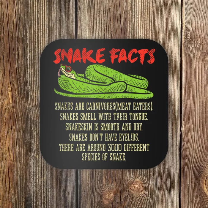 Snake Facts Snake Lover Reptile Lover Coaster