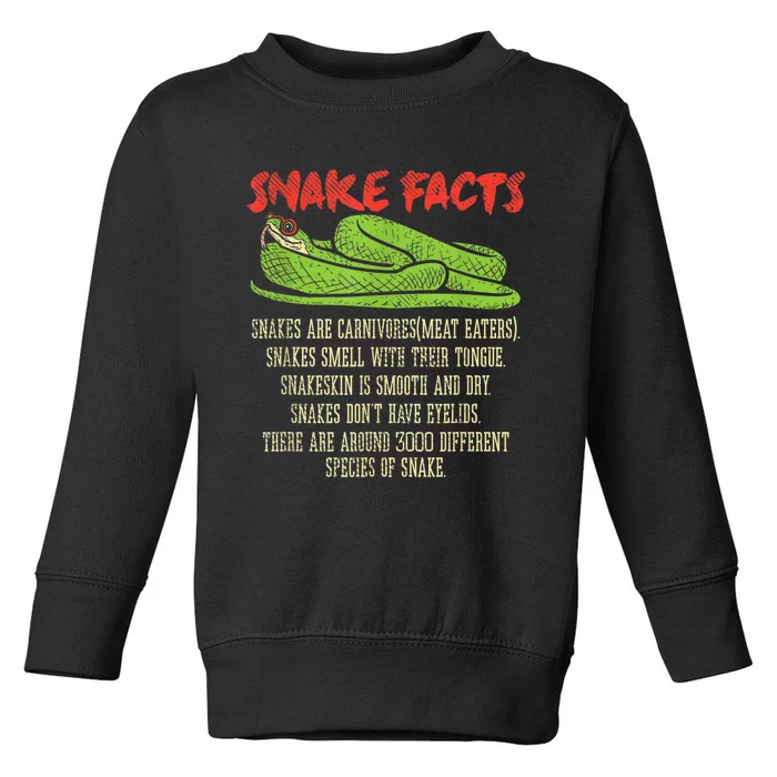 Snake Facts Snake Lover Reptile Lover Toddler Sweatshirt