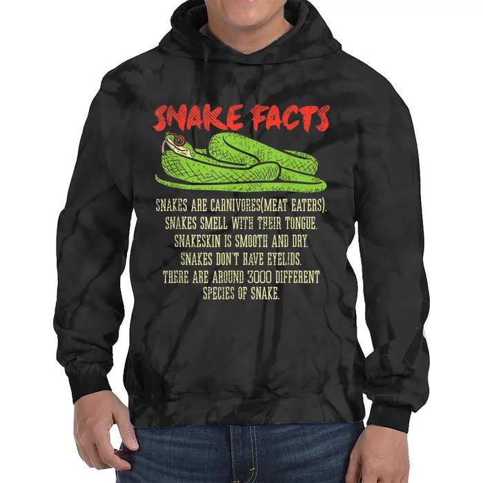 Snake Facts Snake Lover Reptile Lover Tie Dye Hoodie