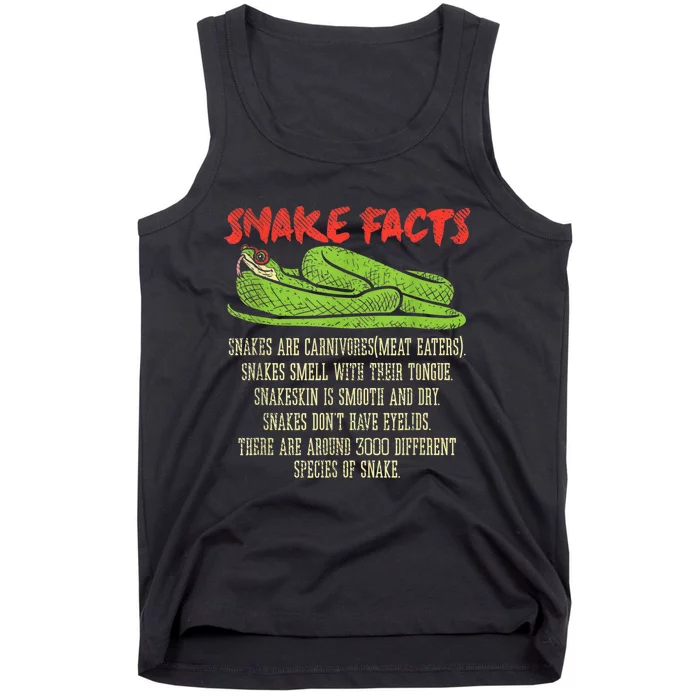 Snake Facts Snake Lover Reptile Lover Tank Top