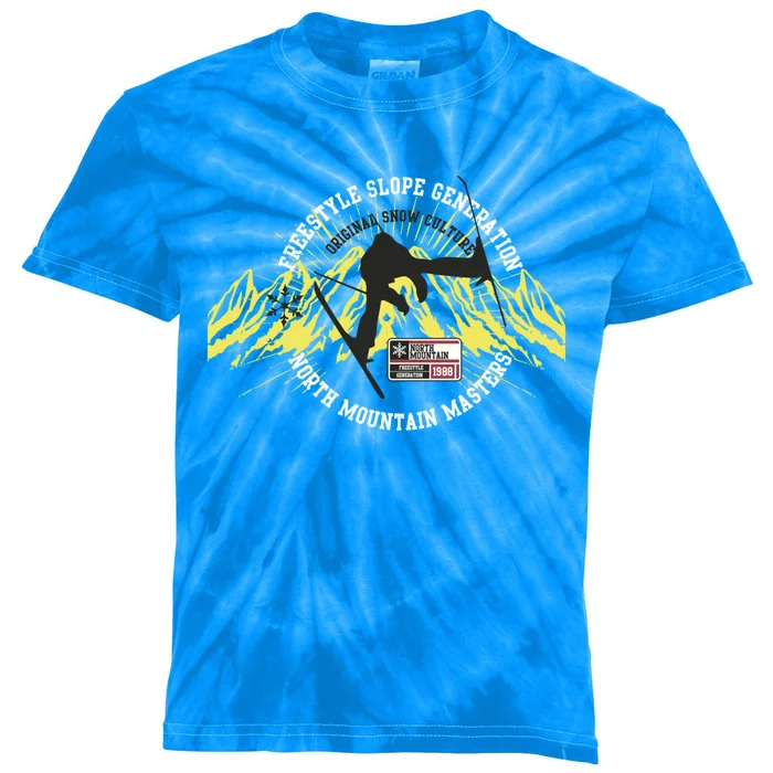 Skiing Freestyle Ski Sport Gift Kids Tie-Dye T-Shirt