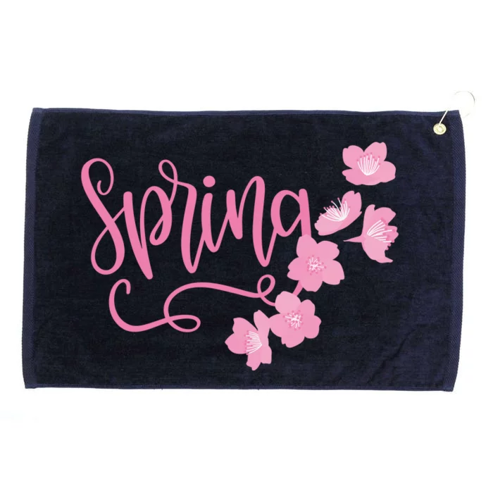 Spring Flower Grommeted Golf Towel