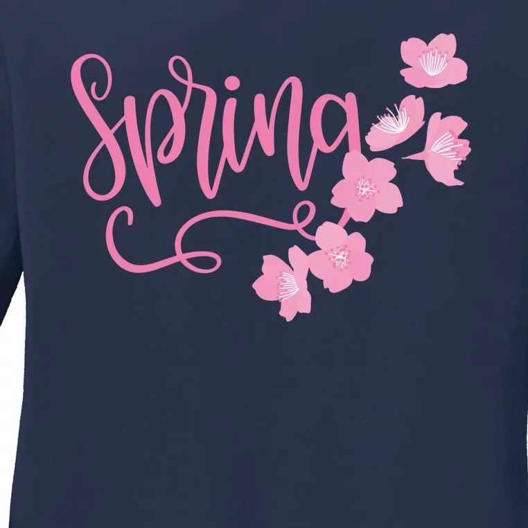 Spring Flower Ladies Long Sleeve Shirt