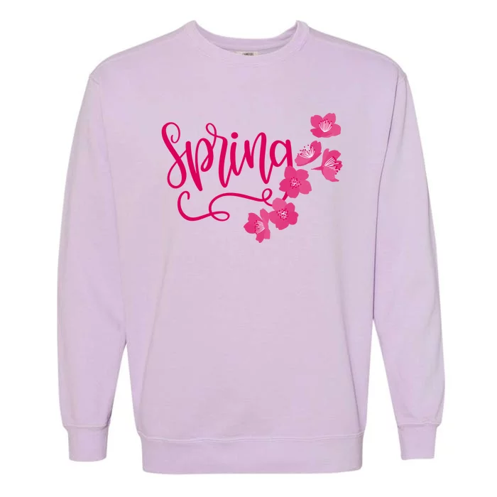 Spring Flower Garment-Dyed Sweatshirt