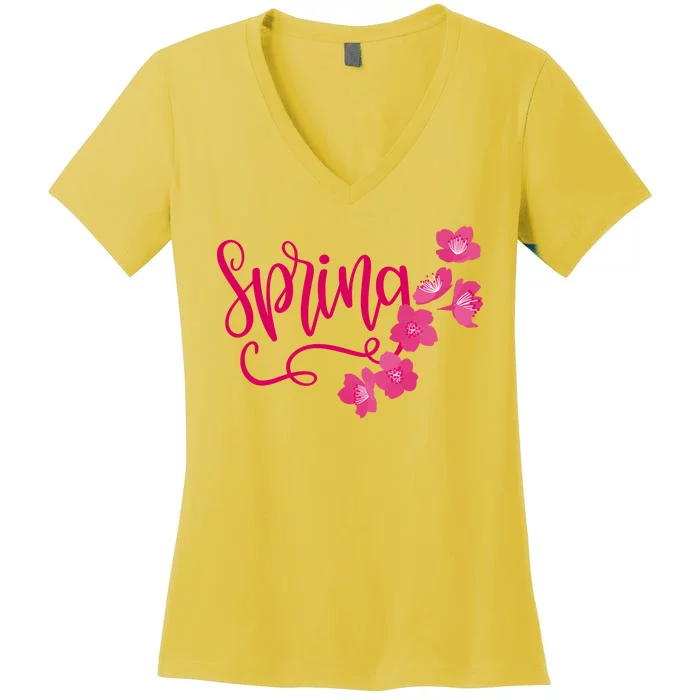 Spring Flower Women's V-Neck T-Shirt