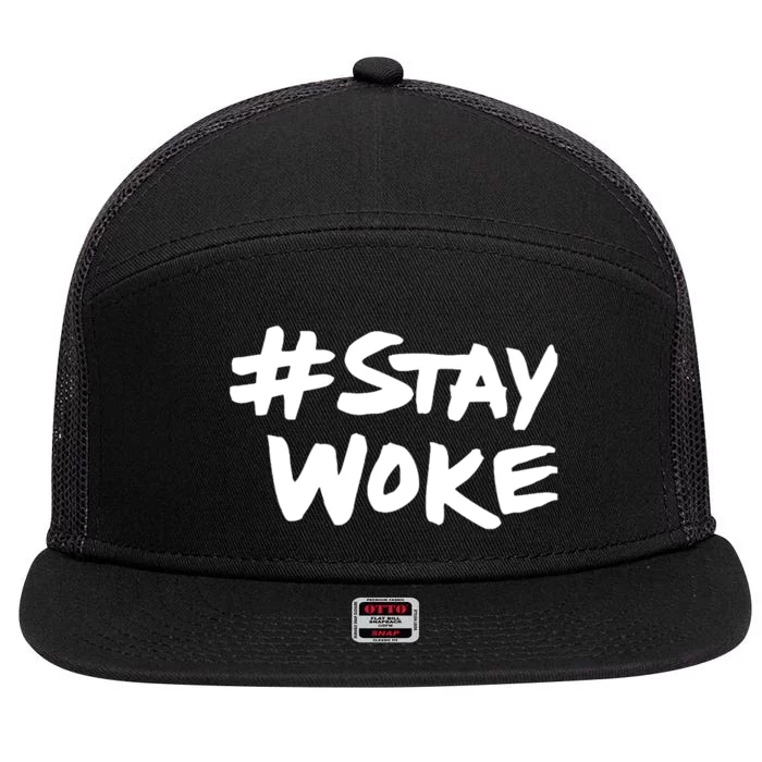 #Staywoke Funny Stay Woke Meme 7 Panel Mesh Trucker Snapback Hat