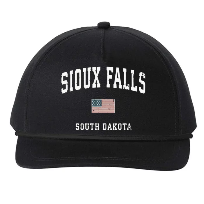 Sioux Falls South Dakota Sd Vintage American Flag Sports Hoodie Snapback Five-Panel Rope Hat