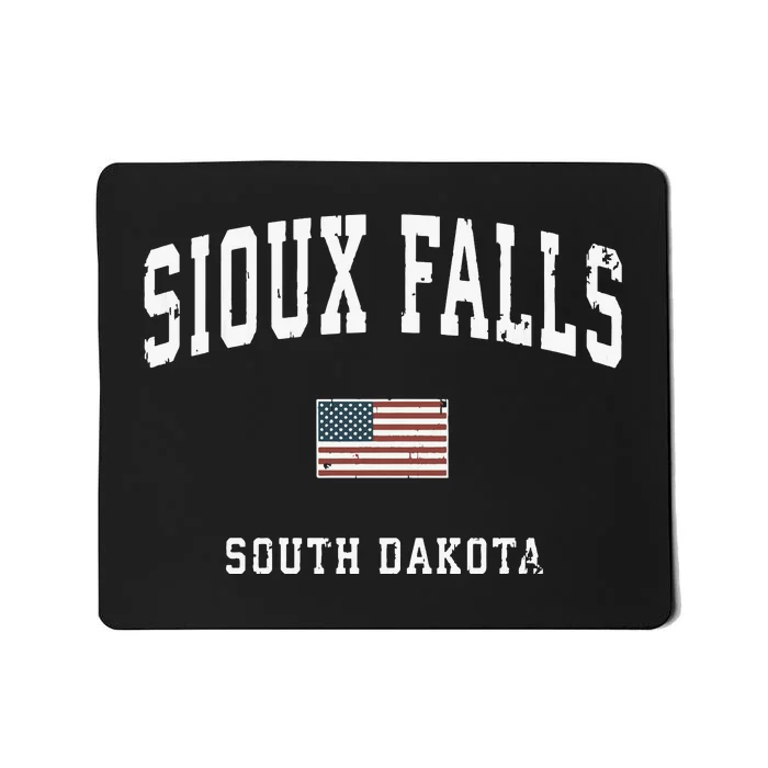 Sioux Falls South Dakota Sd Vintage American Flag Sports Hoodie Mousepad