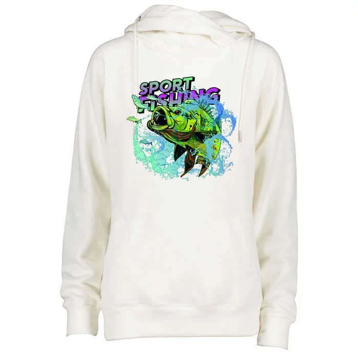 Sport Fishing Womens Funnel Neck Pullover Hood