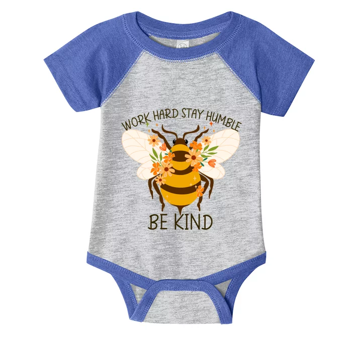 Sunflower Flower Sunshine Work Hard Stay Humble Gift Infant Baby Jersey Bodysuit