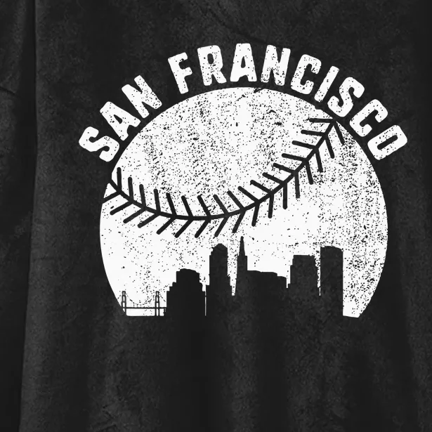 San Francisco Skyline Baseball California Baseball Hooded Wearable Blanket