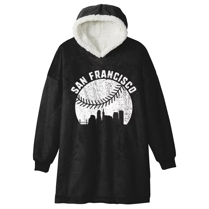 San Francisco Skyline Baseball California Baseball Hooded Wearable Blanket