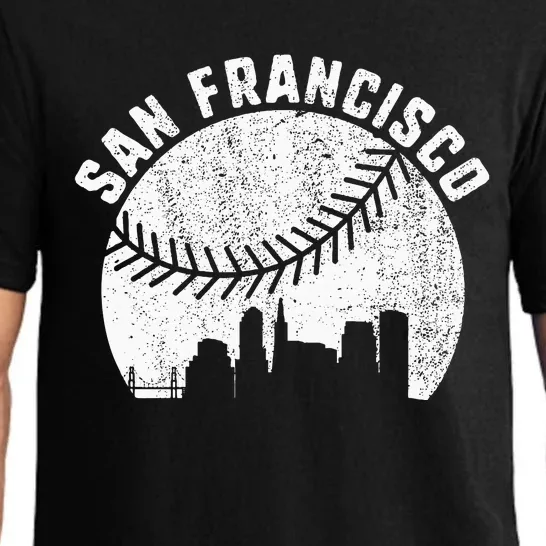 San Francisco Skyline Baseball California Baseball Pajama Set