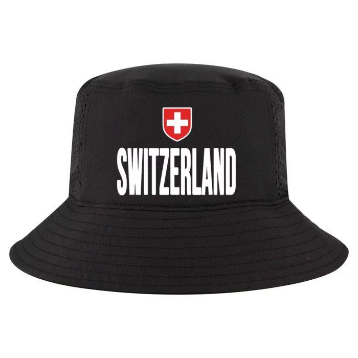 Swiss Flag Switzerland Souvenir Schweiz Gift Suisse Svizzera Cool Comfort Performance Bucket Hat