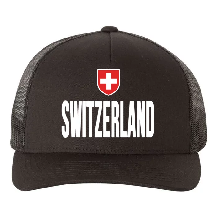 Swiss Flag Switzerland Souvenir Schweiz Gift Suisse Svizzera Yupoong Adult 5-Panel Trucker Hat