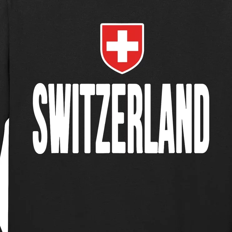 Swiss Flag Switzerland Souvenir Schweiz Gift Suisse Svizzera Tall Long Sleeve T-Shirt