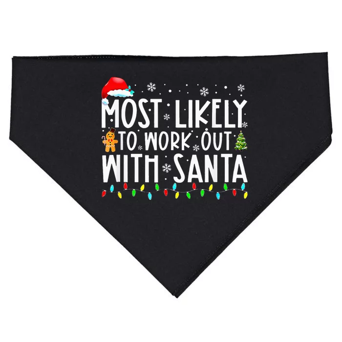 Santa's Fitness Squad Fun Family Christmas Workout USA-Made Doggie Bandana