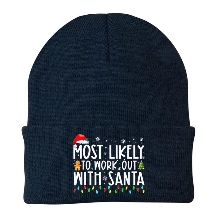 Santa's Fitness Squad Fun Family Christmas Workout Knit Cap Winter Beanie