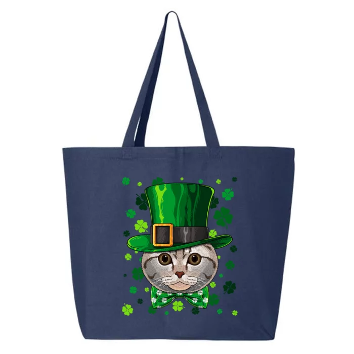 Scottish Fold St Patricks Day Cat Leprechaun Hat Shamrock Gift 25L Jumbo Tote