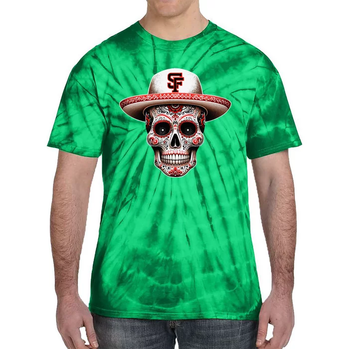 San Francisco Sugar Skull In The Style Mexican Day Tie-Dye T-Shirt